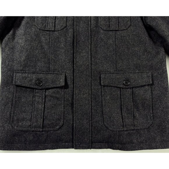 Structure XXL Wool Blend Quilted Liner Classic Menswear Field Jacket Dark Gray - Picture 2 of 9